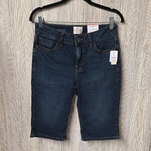 St. John's Bay Dark Blue Denim Bermuda Shorts Womens Size 8 NWT